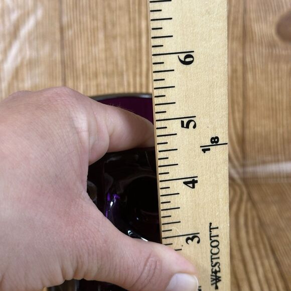 Kosta Boda Still Life Skull Candle Holder Crystal Glass Purple - Picture 9 of 12